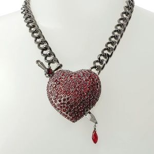NWT Betsey Johnson Heart Dagger Pendant Necklace